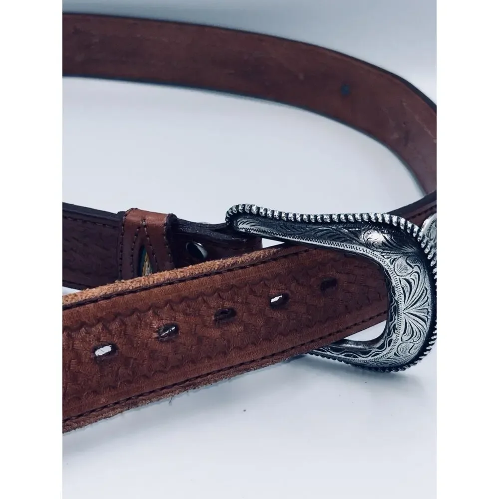 Wrangler Western Top Grain Leather Belt Handcrafted Sonora Old Mexico Mens 36/90